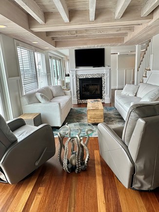 Centerville River Cape Cod vacation rental - Comfy Leather Recliners & hardwood floors