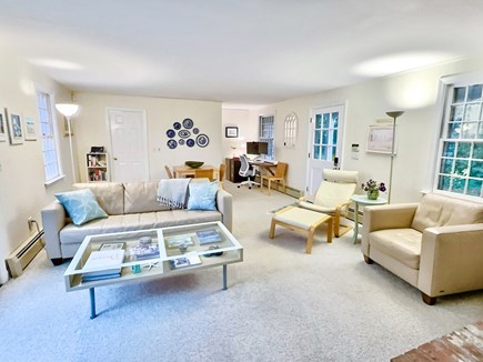 East Orleans Cape Cod vacation rental - Family room w/informal dining area, desk+monitors, washer+dryer