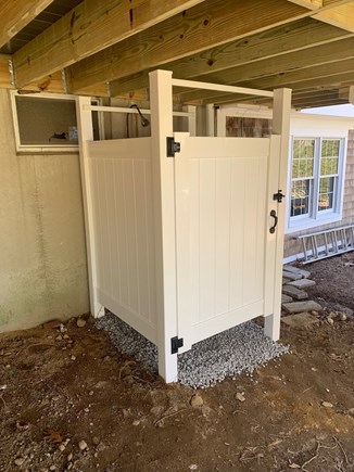 East Orleans Cape Cod vacation rental - New outdoor shower (easy access via stairs from deck)