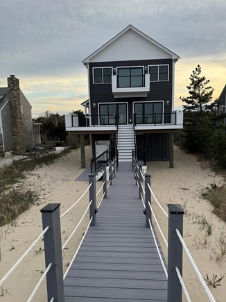 Sagamore Beach Cape Cod vacation rental - Looking up from the beach- your own boardwalk.