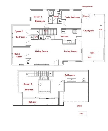 Wellfleet Cape Cod vacation rental - First and Second Floor Plans