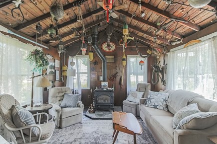 North Truro Cape Cod vacation rental - Living room with queen sleeper sofa