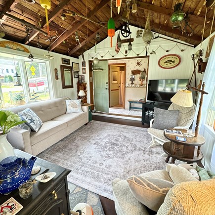 North Truro Cape Cod vacation rental - Living room with queen sleeper sofa