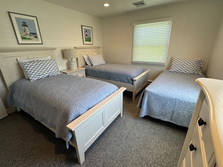 West Dennis Cape Cod vacation rental - Guest bedroom with three twins.