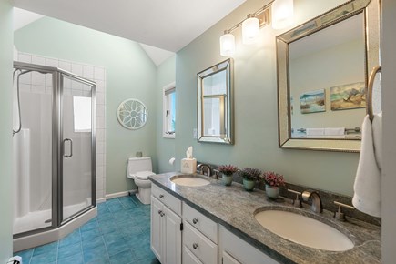 Bourne, Mashnee Island Cape Cod vacation rental - 1st floor bath with double sinks and shower