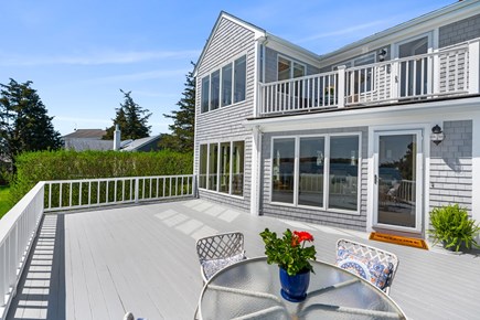 Bourne, Mashnee Island Cape Cod vacation rental - Relax on upper or lower deck -loungers not shown