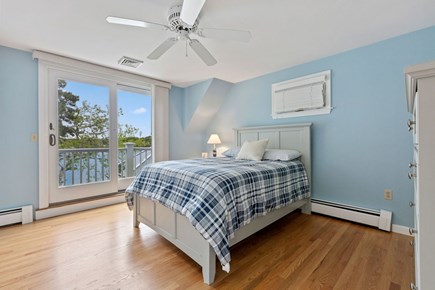 South Dennis Cape Cod vacation rental - Third bedroom with Juliet balcony and water views, double bed