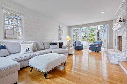 South Dennis Cape Cod vacation rental - Living room with view of Bass River