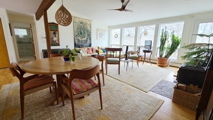 Wellfleet Cape Cod vacation rental - Dining area with living room beyond