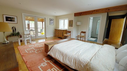 Wellfleet Cape Cod vacation rental - Primary bedroom with queen, ensuite bathroom and screen porch