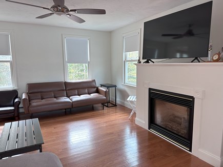 Bourne, Buzzards Bay  Cape Cod vacation rental - TV room with pull out couch, chaise lounge, and leather futon.