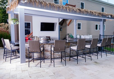 Harwich Cape Cod vacation rental - Outdoor bar with hibachi grill and gas grill