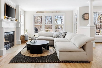Cotuit Cape Cod vacation rental - RH Cloud Sofa, Gas Fireplace, Seasonal Views