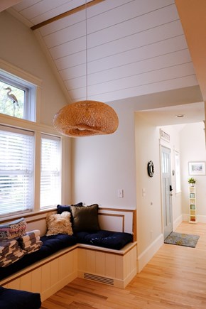 Cotuit, Barnstable Cape Cod vacation rental - Custom bench in kitchen. Great for a book.
