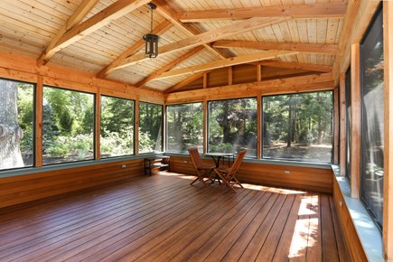 East Dennis/West Brewster Cape Cod vacation rental - Large screened porch currently with table for 8 and swing