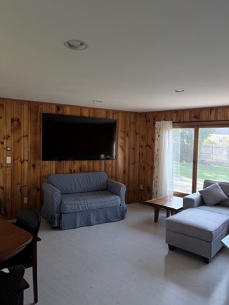 West Yarmouth Cape Cod vacation rental - Family room with pull out couch and large tv.