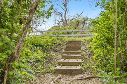 Falmouth Cape Cod vacation rental - Stairs from Property to enter bikepath