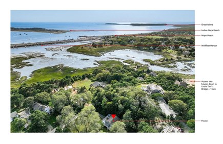 Wellfleet Cape Cod vacation rental - Aerial photo showing proximity to town and beaches