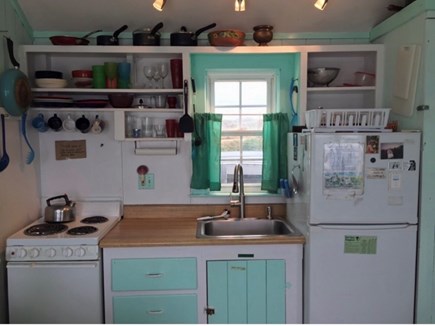 Truro Cape Cod vacation rental - Fully equipped kitchen, with views of the dunes.