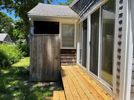 Falmouth, Teaticket Cape Cod vacation rental - Outdoor shower with new wraparound deck