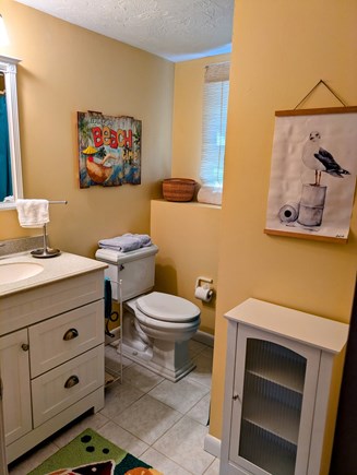 South Yarmouth Cape Cod vacation rental - Lower level bathroom with shower stall.