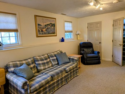 South Yarmouth Cape Cod vacation rental - Lower level rec room with sofa bed and smart TV.