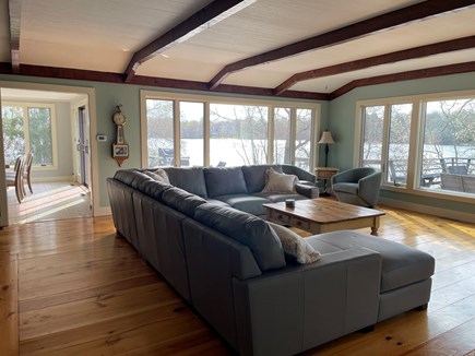 Centerville Cape Cod vacation rental - Living room surrounded by views of the lake