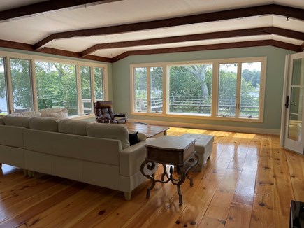 Centerville Cape Cod vacation rental - Living room surrounded by views of the lake