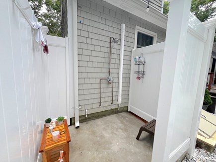 Falmouth Cape Cod vacation rental - Full size outdoor shower, plenty of room for towels to stay dry!