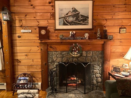 Mashpee Cape Cod vacation rental - Fireplace in the living room (winter use only & duraflame only)