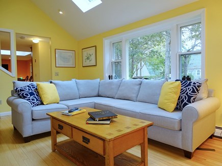 South Yarmouth Cape Cod vacation rental - Living room facing main entrance and kitchen