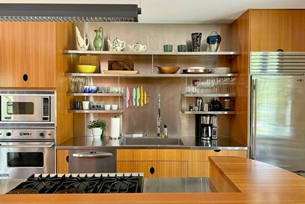 Falmouth Cape Cod vacation rental - Douglas Fir wood Kitchen with Viking appliances.