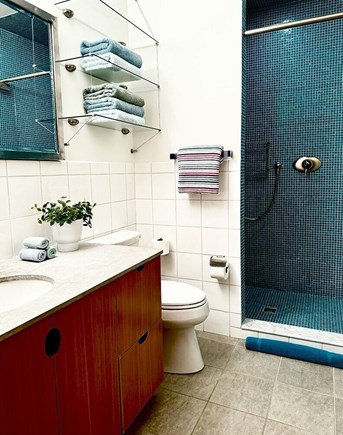 Falmouth Cape Cod vacation rental - Third bathroom off the kitchen near secondary bedrooom