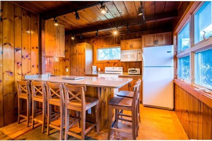 South Wellfleet Cape Cod vacation rental - Kitchen equipped with ice maker refrigerator/dining island