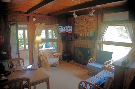 South Wellfleet Cape Cod vacation rental - Living room with ac/heat splitter