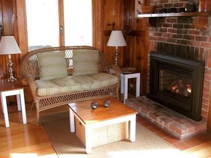 South Wellfleet Cape Cod vacation rental - Gas fireplace in living room