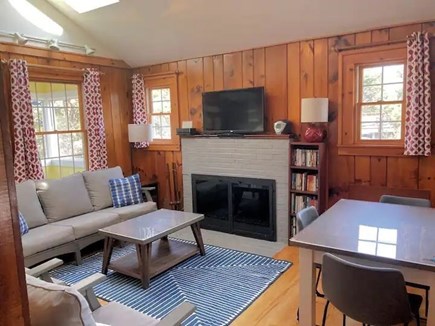 South Wellfleet Cape Cod vacation rental - Living room with dining table to the right