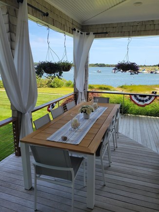 Falmouth, Menauhant Cape Cod vacation rental - Outdoor dining on back porch