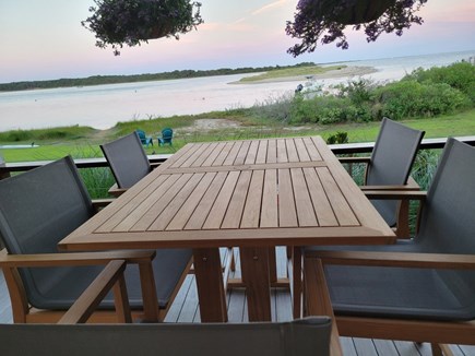 Falmouth, Menauhant Cape Cod vacation rental - Bistro table on porch for morning coffee!