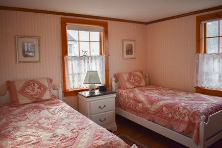 Dennisport   Cape Cod vacation rental - Pink bedroom with two double beds