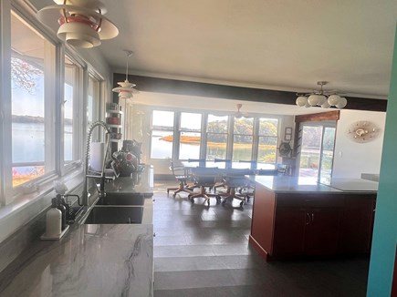 East Falmouth Cape Cod vacation rental - Kitchen & Dining water view. Tons of natural light.