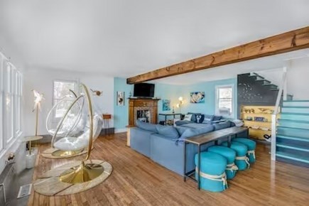 Falmouth Cape Cod vacation rental - Family Room and stairs to 2nd floor
