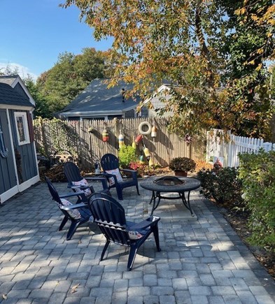 West Yarmouth Cape Cod vacation rental - Backyard Patio with firepit