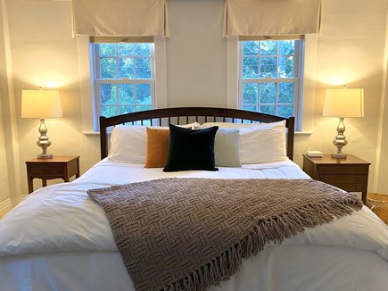 Brewster Cape Cod vacation rental - 1st floor bedroom with King + pullout Twin, fireplace and bath.