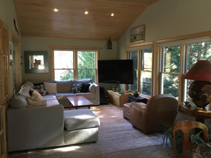 Wellfleet Cape Cod vacation rental - Second sitting area with wall of windows open to dinning area