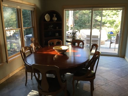 Wellfleet Cape Cod vacation rental - Dinning area with large sliders out to very private deck