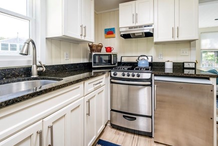 Truro Cape Cod vacation rental - Kitchen with oven, microwave and freezer