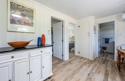 Truro Cape Cod vacation rental - Kitchen looking at both bedrooms and bathrooms