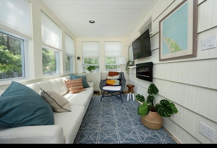 Truro Cape Cod vacation rental - Porch/ living room with smart tv