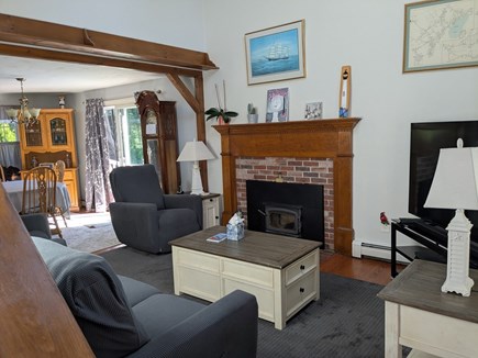 Dennis Cape Cod vacation rental - Comfortable living room open to kitchen with large screen TV